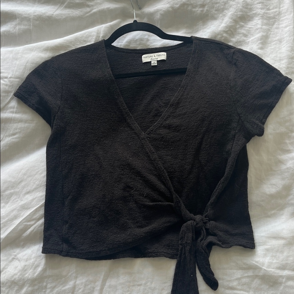 Madewell Texture & Thread Black Knit Top
